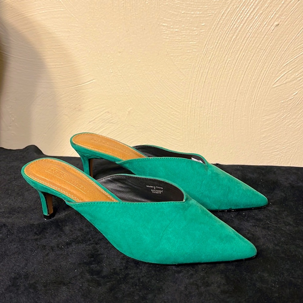 Asos Green Faux Suede Mules size 7